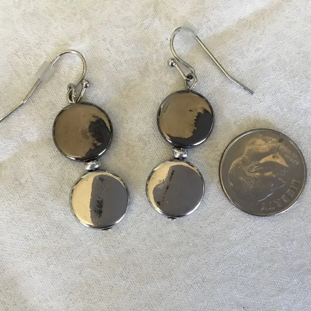 $8 ea or 3/$15. Silvertone Coin Earrings
